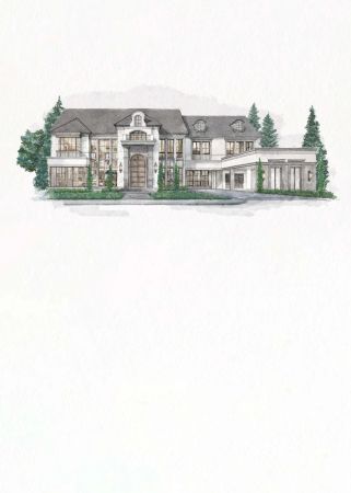 The developer's watercolour sketch of the house from the brochure