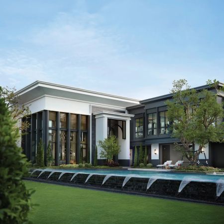 The clubhouse lounge: full-height glazing