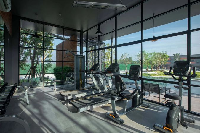 The fully glazed gym