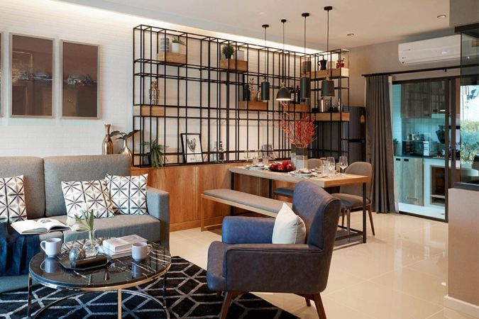 The living room of the show house