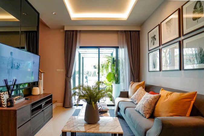The living room of the show house