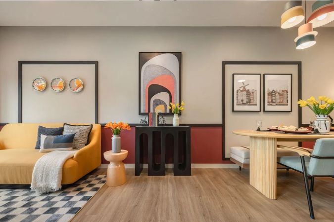 The living room of the show house