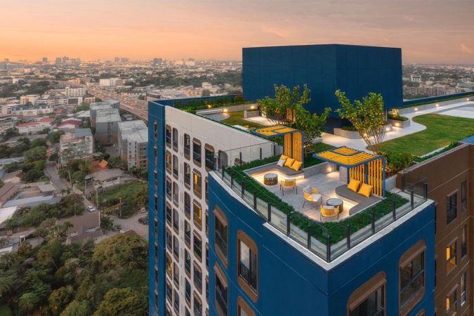 The roof garden from above
