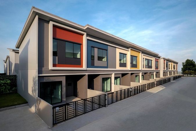 A row of townhouses
