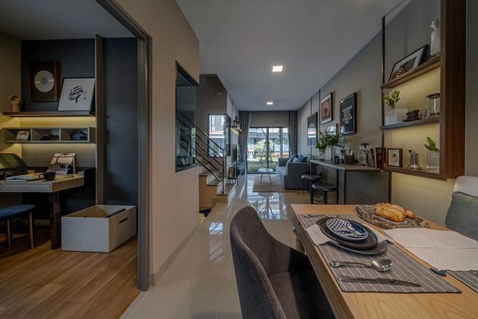 The show house kitchen and dining area