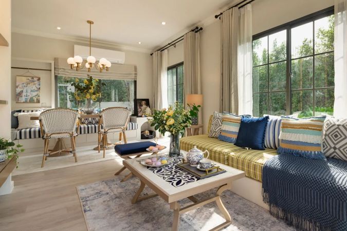The living room of the show house