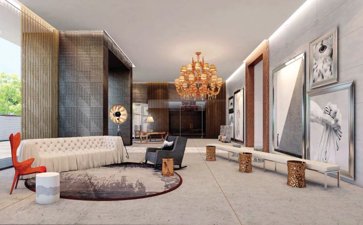 The lobby with its designer furnishing