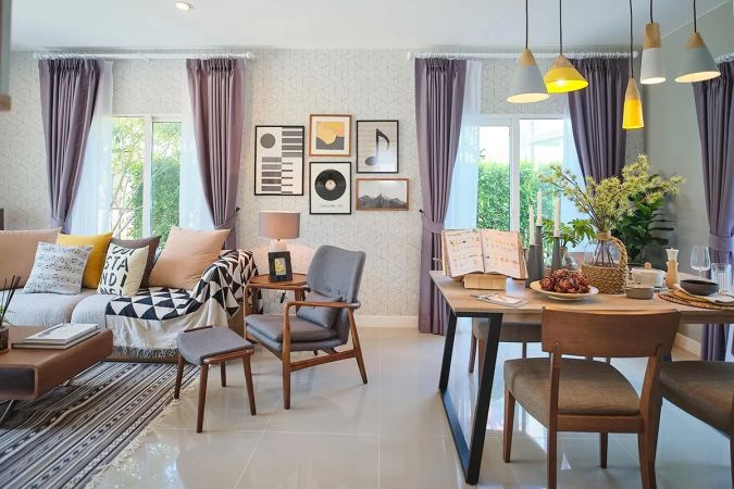 The living room of the show house