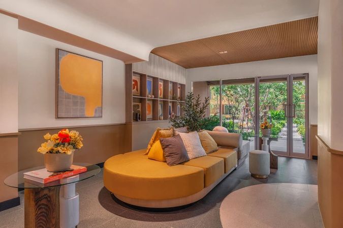 The living area of the show apartment